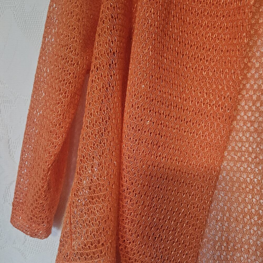 Ruby Rd Medium Orange Sparkly Top Mesh Weave Open… - image 2